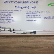 Thông số máy cắt cỏ Hyundai HD-835 1.2HP (Nòng 36) chính hãng