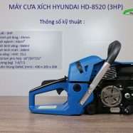 Máy cưa xích 52cc HYUNDAI HD-8520 3HP có xích.